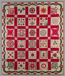 Album quilt door Elizabeth Sanford Jennings Hopkins